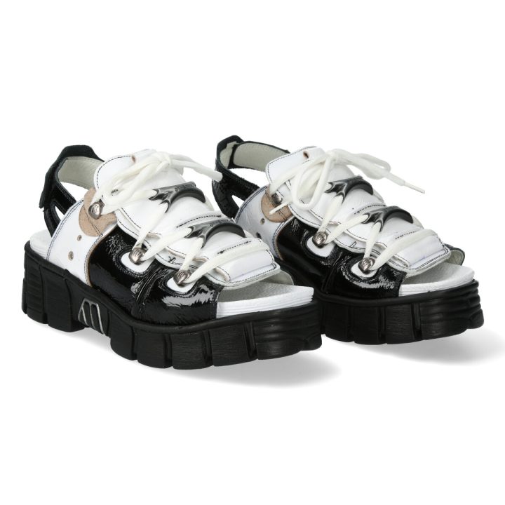Sandales Blanc, Noir New Rock M-BIOS103-C15