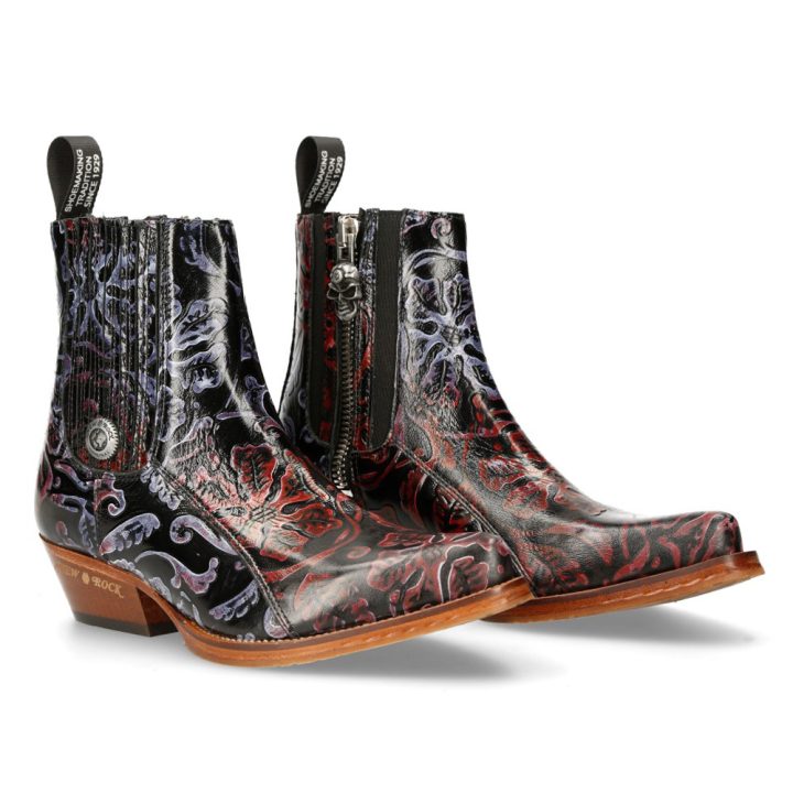 Bottines Lilas, Noir, Rouge New Rock M-GY501C-C2