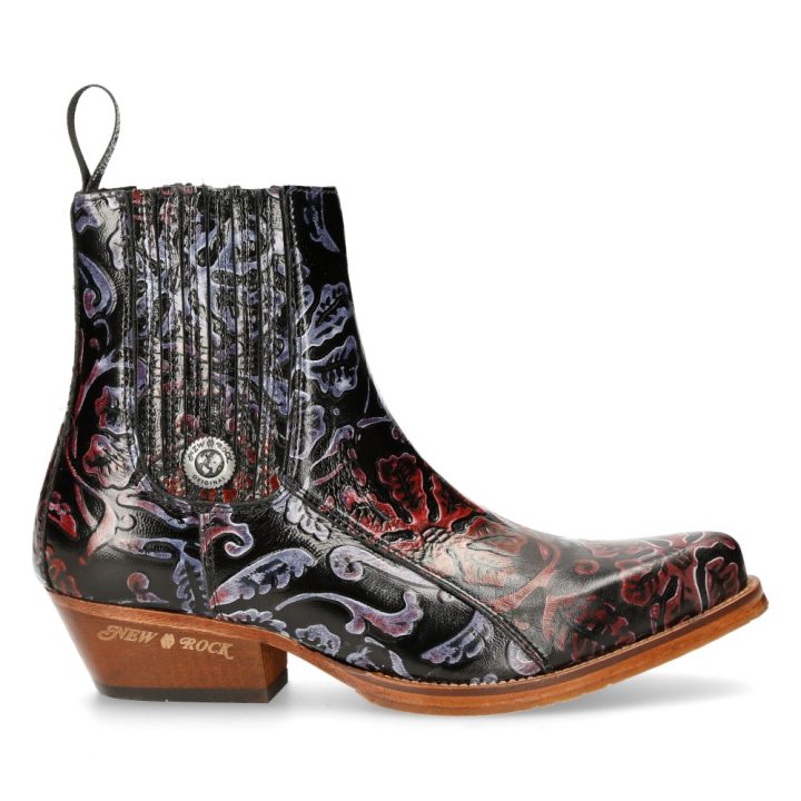 Bottines Lilas, Noir, Rouge New Rock M-GY501C-C2 – Image 2