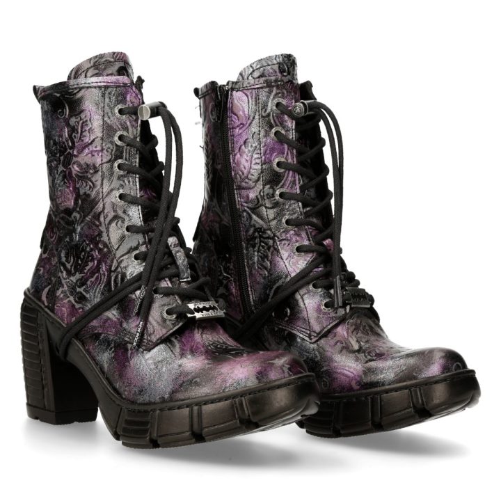 Bottines Lilas New Rock M-TRCASCO007-V9