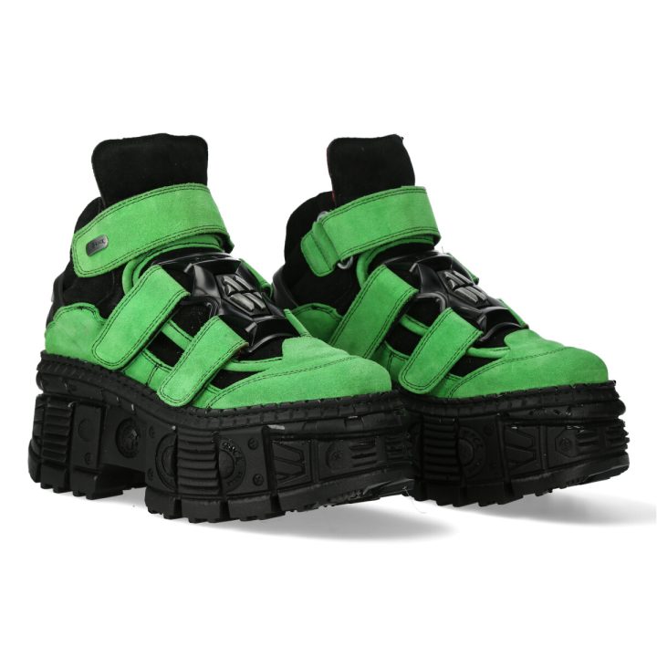 Bottines Noir, Vert New Rock M-WALL285-S7