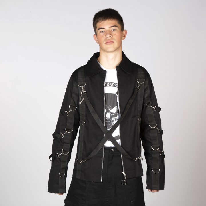 W-JACK002-S1  BLACK COTTON JACKET