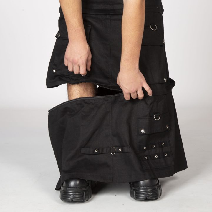 W-KILT001-S1  BLACK COTTON KILT – Image 4