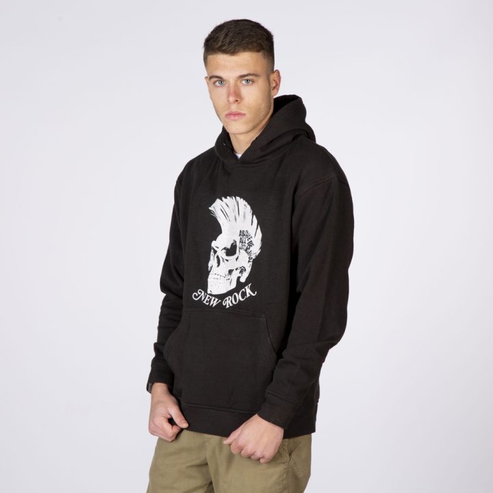 W-NRHOODIE1-S1 NEW ROCK BLACK HOODIE ENGRAVING SKULL PUNK – Image 5