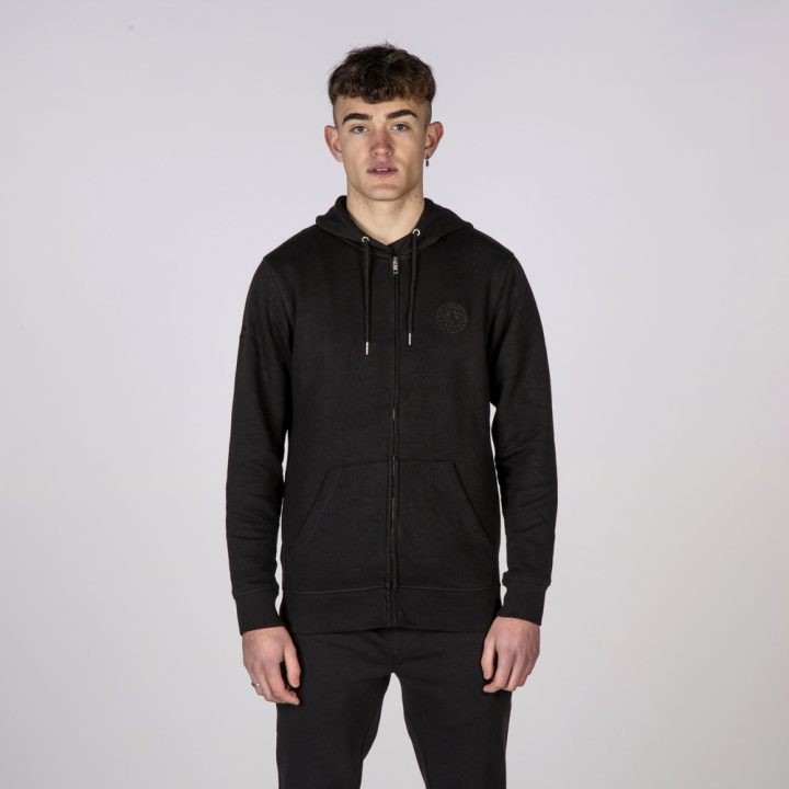 W-NRHOODIE24-S1  STSU820 SUDADERA NEGRO TRES BORDADOS