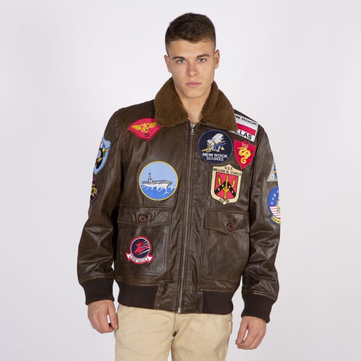 W-NRLMJ016-S1  TOPGUN OLDY BROWN MENS JACKET   ( nuevo Diciembre 2019  )
