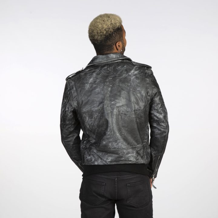 W-NRLMJ073-S1 MENS JACKETS MADE OF BLACK MILLED  LEATHER GENTS MBF – Image 3