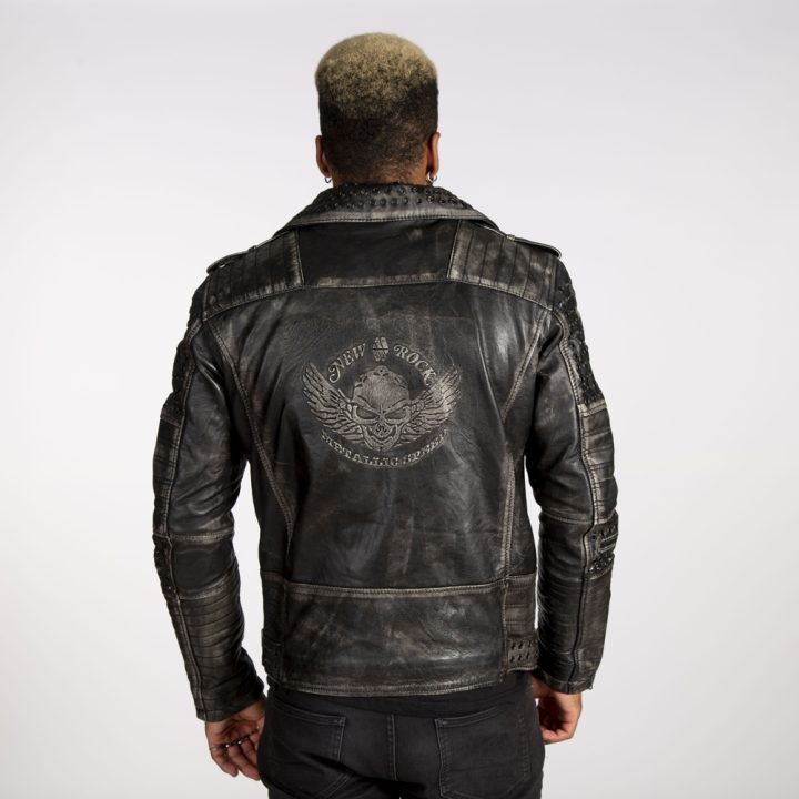 W-NRLMJ074-S1 MENS JACKETS MADE OF BLACK VINTAGE LEATHER    : 9779 – Image 3