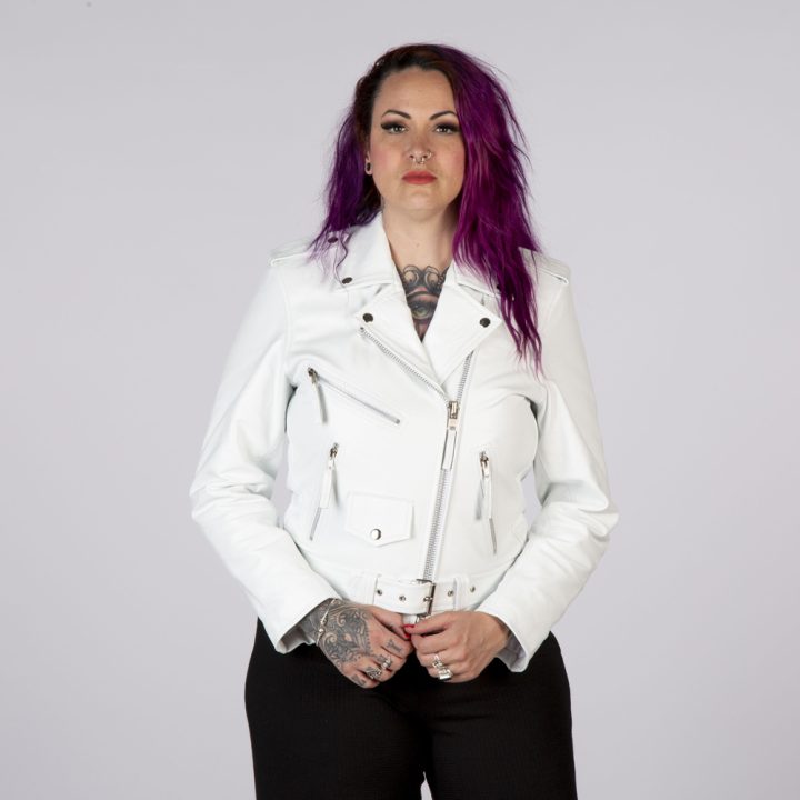 W-NRLWJ006-S5 LADIES WHITE HIDE BRANDO JACKET – Image 2