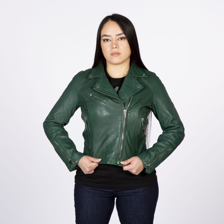 W-NRLWJ068-S2 LADIES GREEN NAPPA JACKET 054