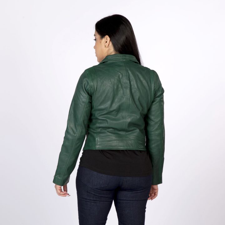 W-NRLWJ068-S2 LADIES GREEN NAPPA JACKET 054 – Image 4