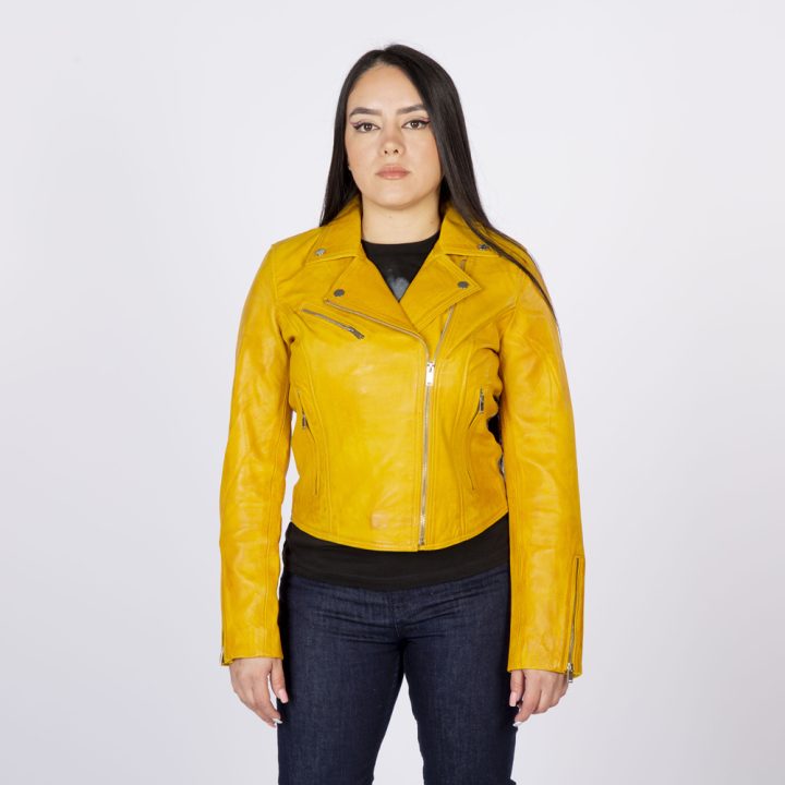 W-NRLWJ068-S4 LADIES YELLOW NAPPA JACKET 054