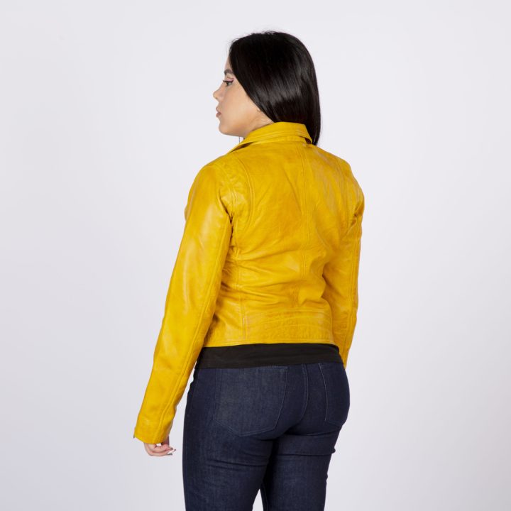 W-NRLWJ068-S4 LADIES YELLOW NAPPA JACKET 054 – Image 5