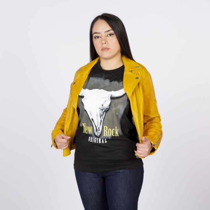 W-NRLWJ068-S4 LADIES YELLOW NAPPA JACKET 054 – Image 7