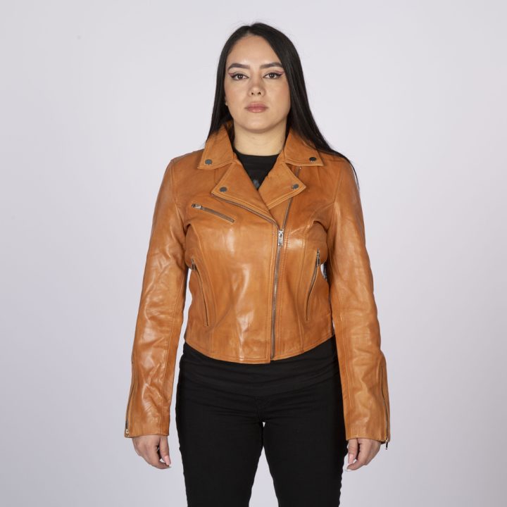 W-NRLWJ068-S5 LADIES TAN NAPPA JACKET 054
