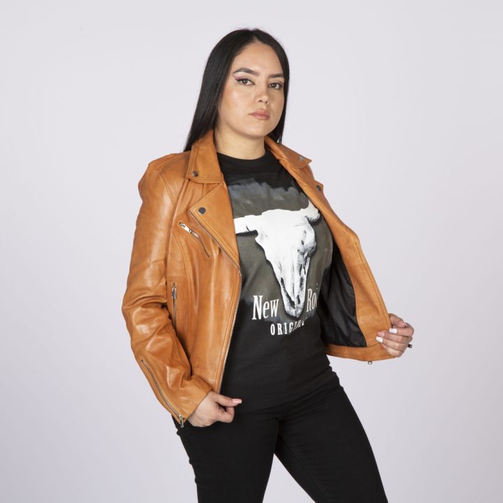 W-NRLWJ068-S5 LADIES TAN NAPPA JACKET 054 – Image 6
