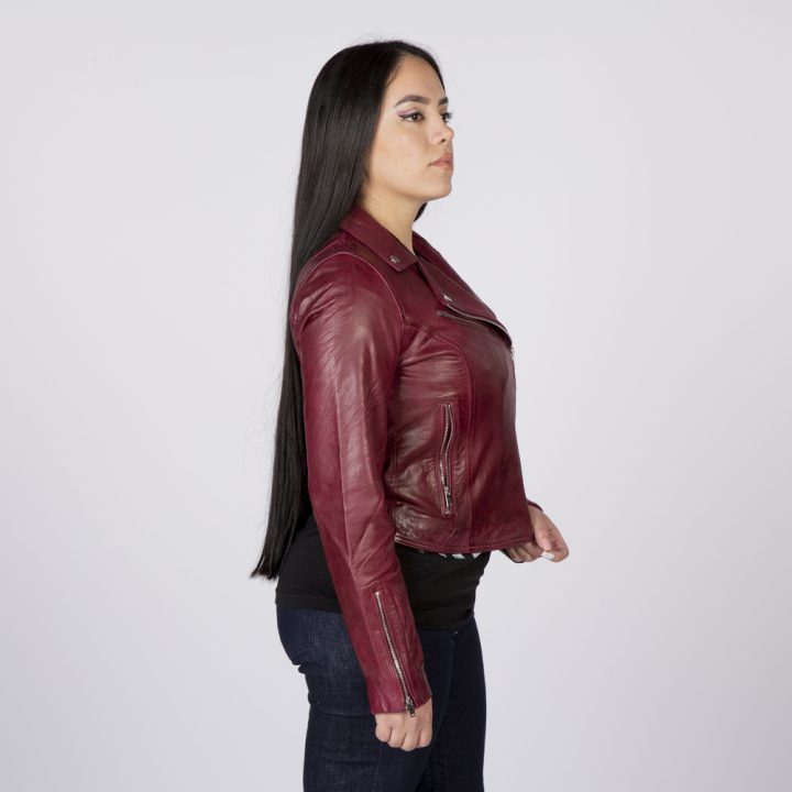W-NRLWJ068-S8 LADIES RED WINE NAPPA JACKET 054 – Image 3