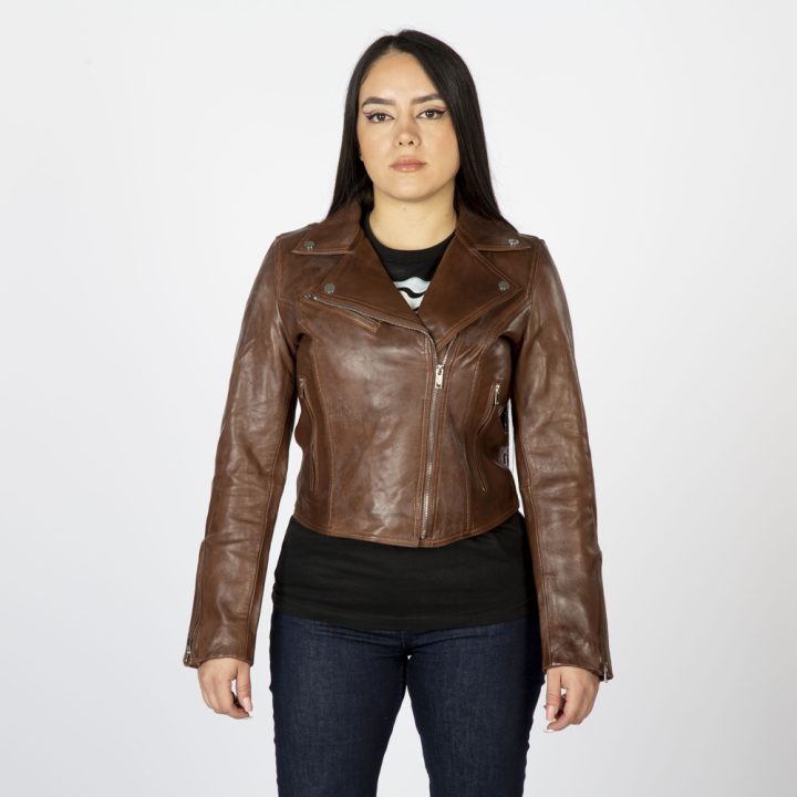 W-NRLWJ068-S9 LADIES BROWN  NAPPA JACKET 054