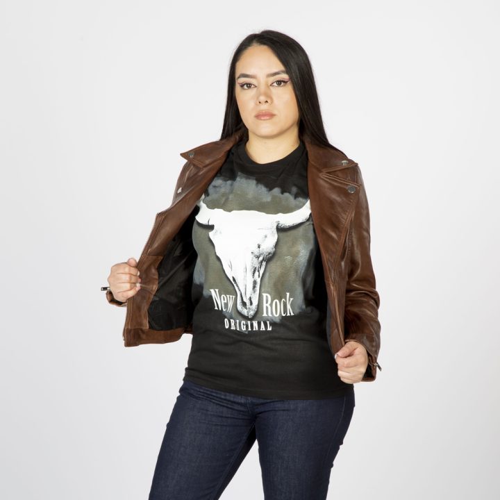 W-NRLWJ068-S9 LADIES BROWN  NAPPA JACKET 054 – Image 6