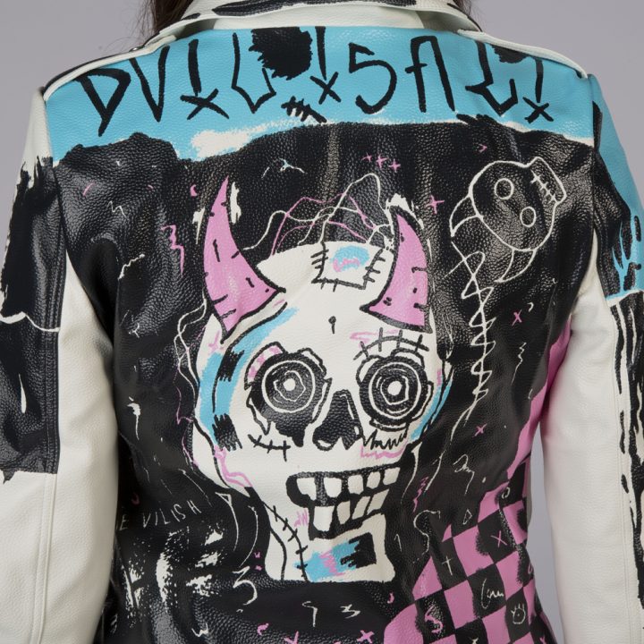 W-NRLWJ072-S1  LADIES ECOVEGAN NEW ROCK JACKET WHITE AND BLUE SKY – Image 7