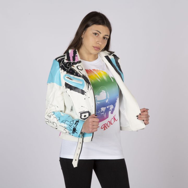 W-NRLWJ072-S1  LADIES ECOVEGAN NEW ROCK JACKET WHITE AND BLUE SKY – Image 8
