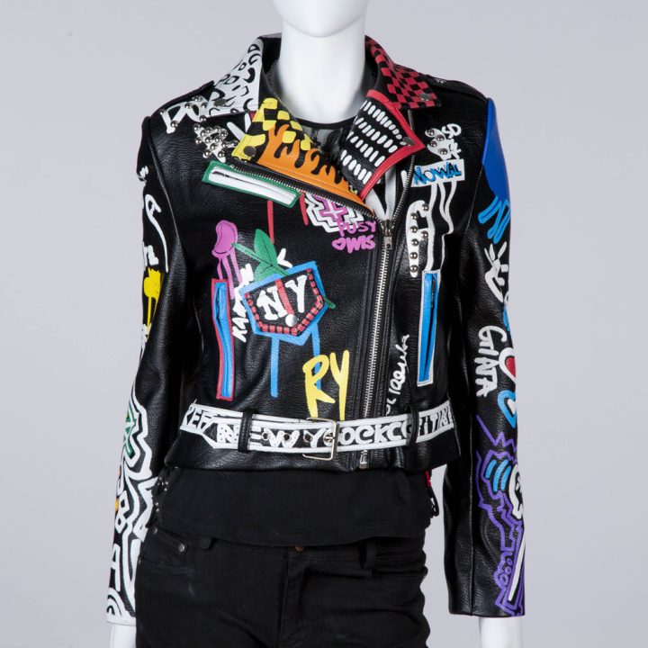 W-NRLWJ082-S1  LADIES SYNTHETIC NEW ROCK JACKET LOVE ART FASHION