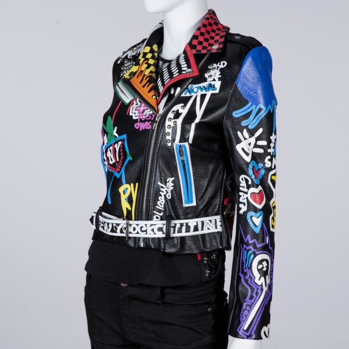 W-NRLWJ082-S1  LADIES SYNTHETIC NEW ROCK JACKET LOVE ART FASHION – Image 5