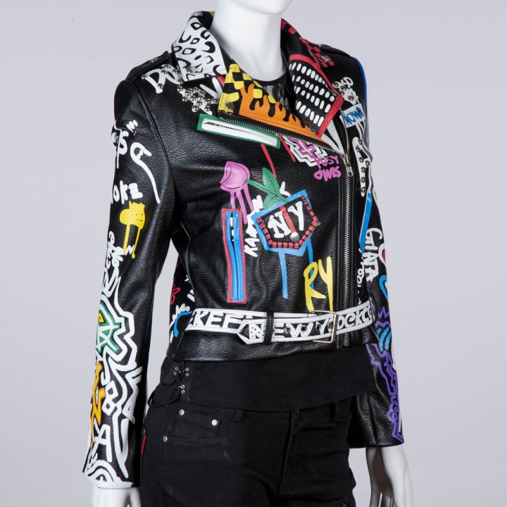 W-NRLWJ082-S1  LADIES SYNTHETIC NEW ROCK JACKET LOVE ART FASHION – Image 6