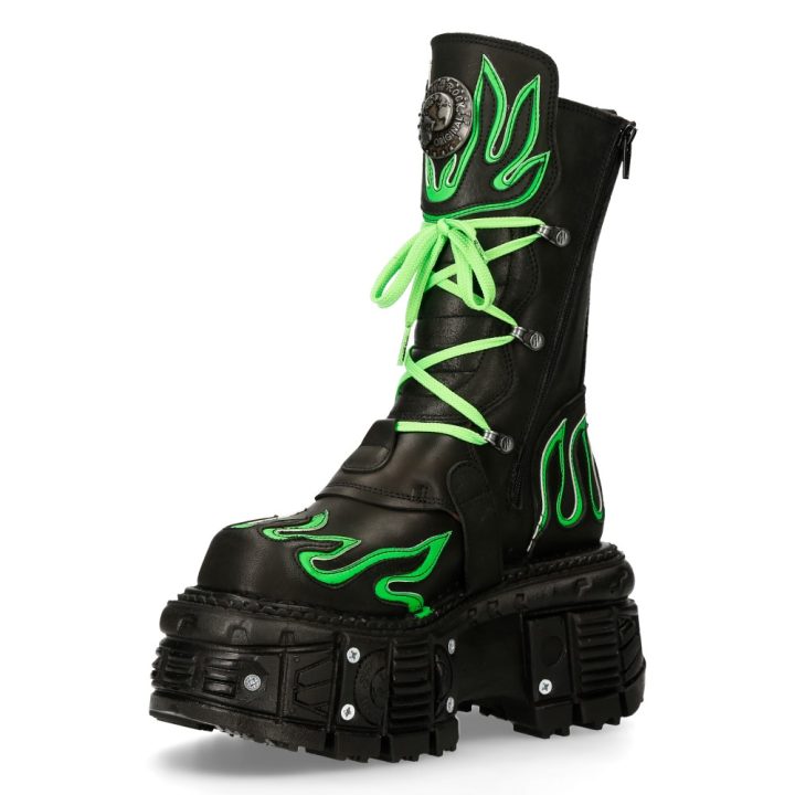 Bottes Noir, Vert New Rock M-TANK015-C4 – Image 5