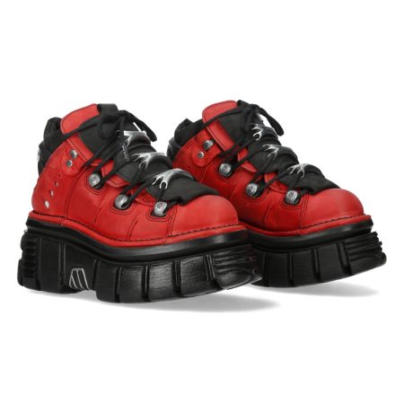 Bottines Noir, Rouge New Rock M-106-S56