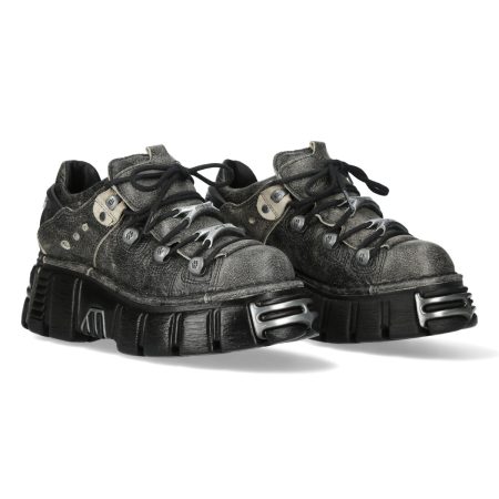 Bottines Noir Crack New Rock M-120N-C99