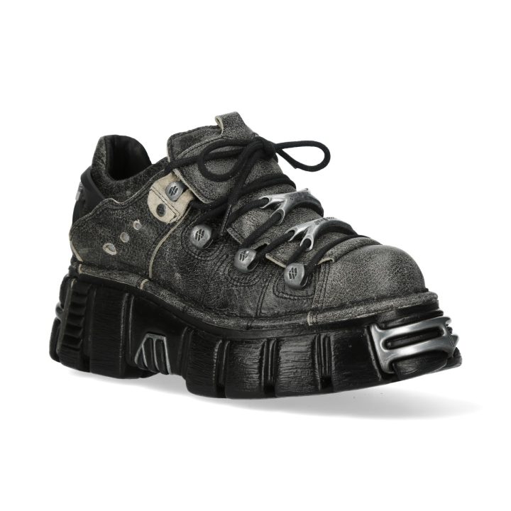 Bottines Noir Crack New Rock M-120N-C99 – Image 3