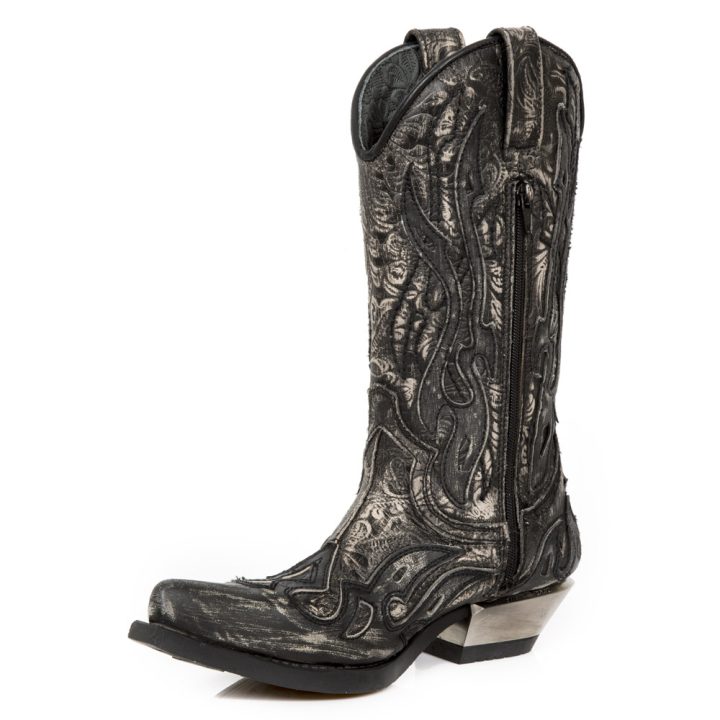 Bottes M-7921-C24 NOIR FLEUR VINTAGE