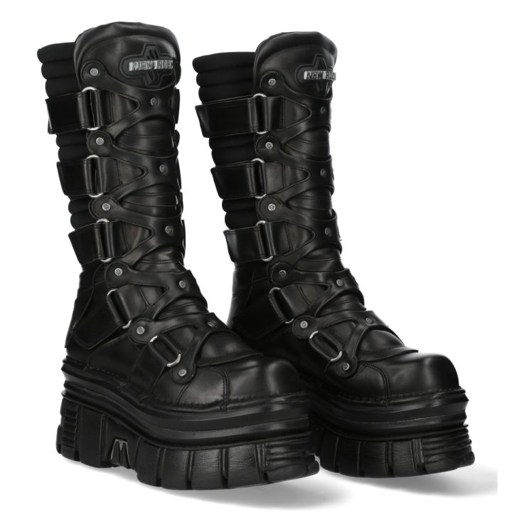 'Bottes hautes' Noir New Rock Paris  M-425-C4